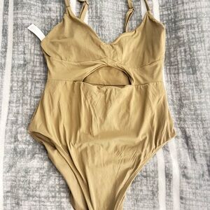 Tan One Piece Swimsuit